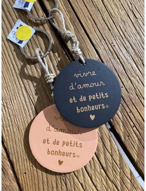 Porte-clés - Vivre d'amour et de petits bonheurs